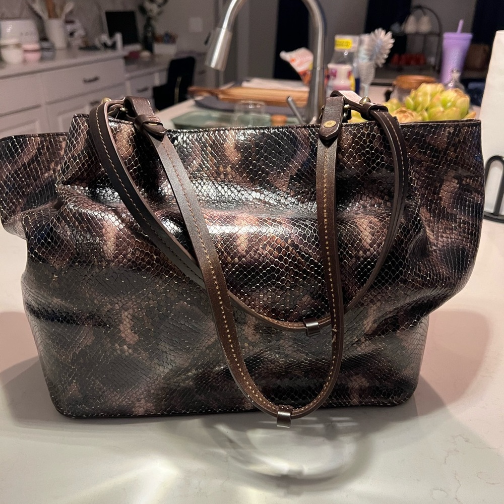 Dooney & Bourke City Python Embossed Snakeskin Leather Handbag - Picture 2 of 14